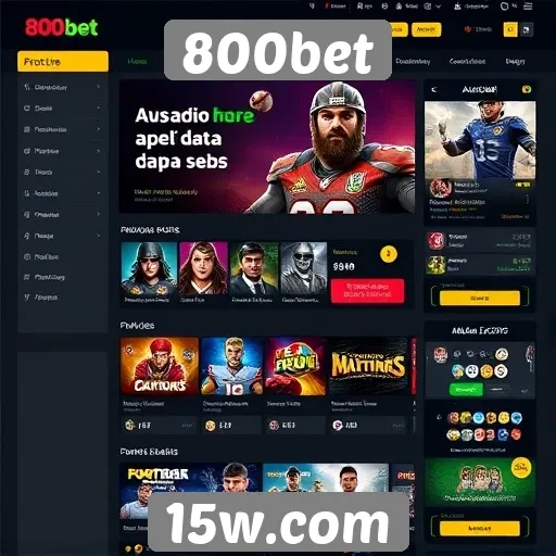 Avaliação da interface do site 800bet